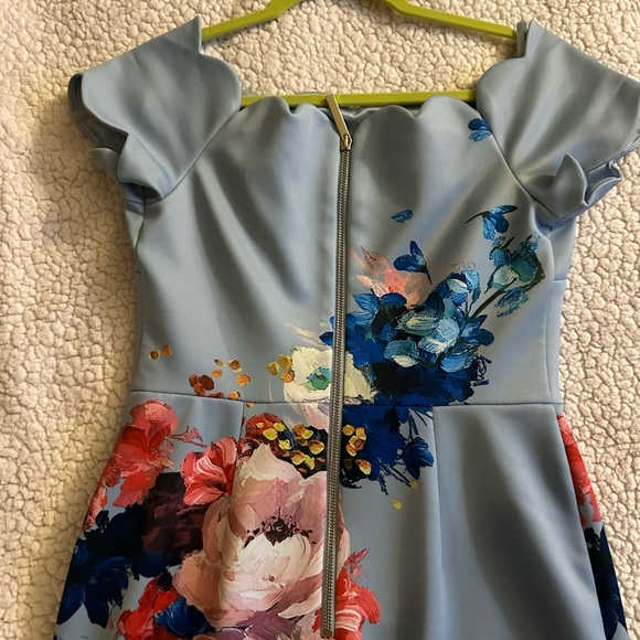 Ted Baker London Hailly bardot dress in raspberry ripple print,size:2,bodycon - Picture 14 of 15